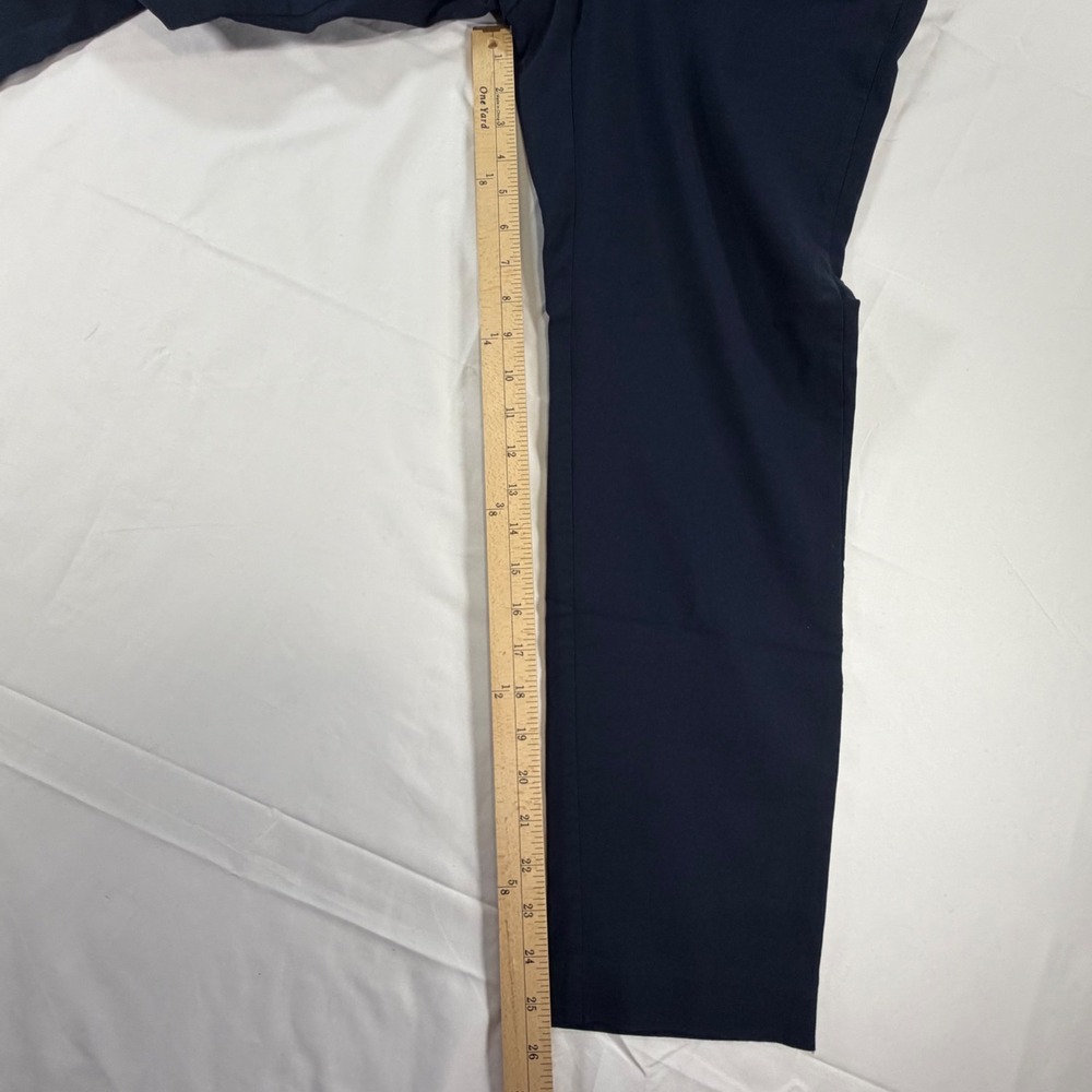 J. Jill Wearever Collection Refined Woven Trousers Navy Blue Straight Leg Size 8 - Picture 9 of 9